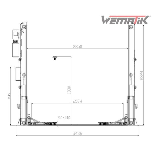 2 Säulen Hebebühne Wematik New Jersey, el. Verriegelung, 230V - 4t