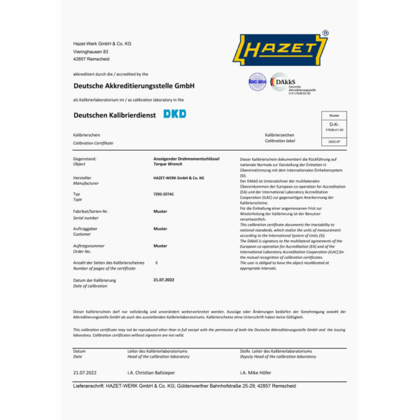 Drehmomentschlüssel elektronisch HAZET 7294-2STACCAL - 3/4", 40 - 400 Nm