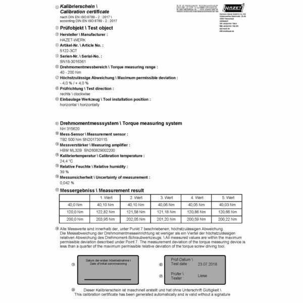 Drehmomentschlüssel HAZET 1/2 Zoll 10 – 60 Nm