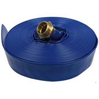 Flachschlauch 32mm x 25m, PVC, blau, einseitig ME-Verschraubung AG 1 1/4"