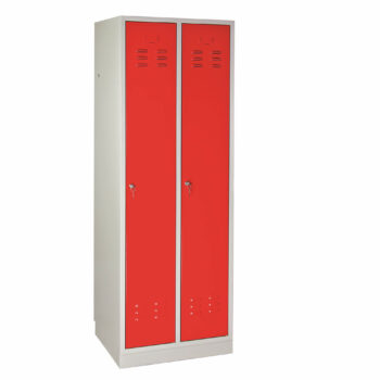 Garderobenschrank 2-türig, RAL7035/3000 - 1775x600x500 mm