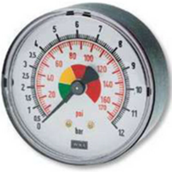 Manometer, 1/4"AG stirnseite, 63 mm, 0 - 12 bar