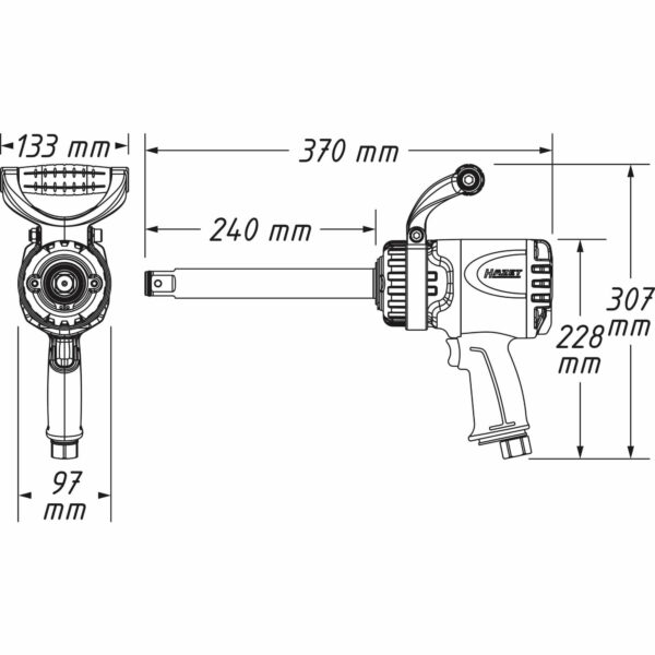 Twin Turbo Schlagschrauber - lange Spindel